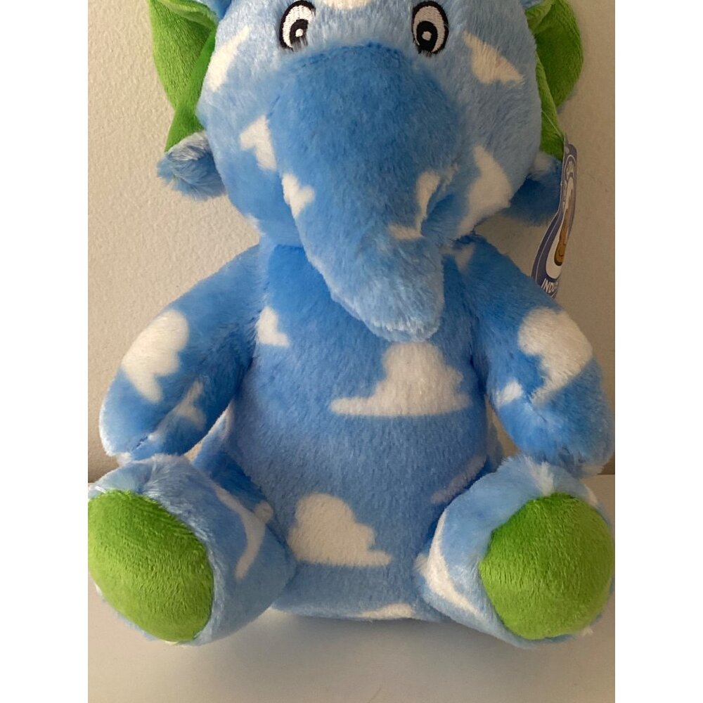 Elephant Green Ears Feet Blue White Clouds  World Plush Inc Claw Machine Prize - Picture 3 of 9